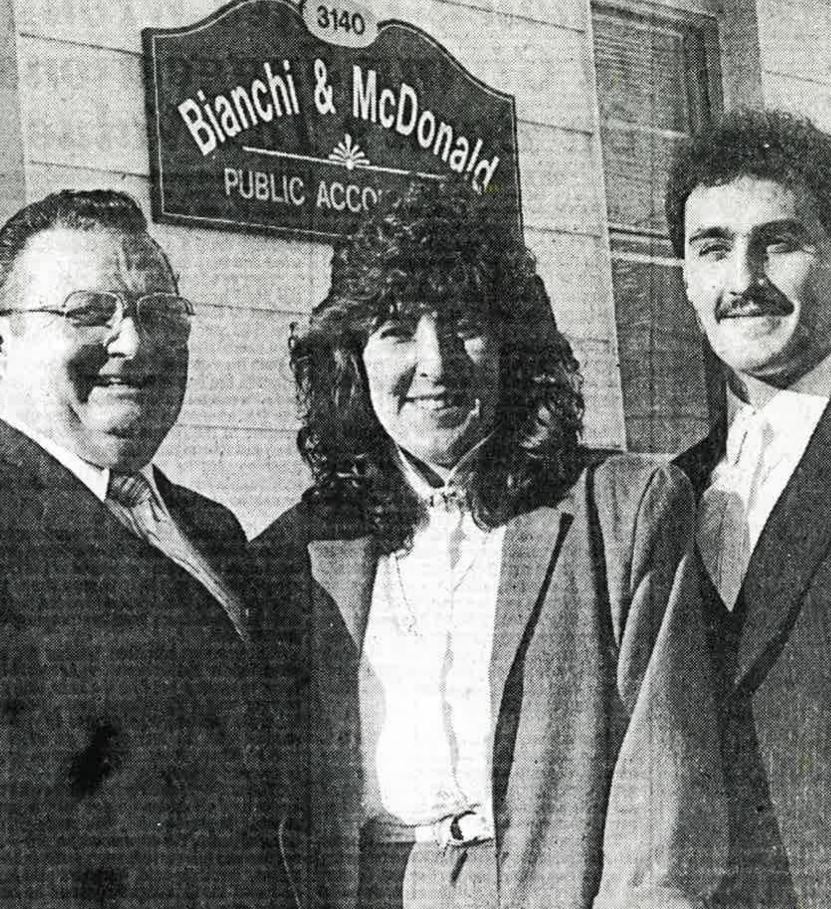 Jack, Lori, and Stephen McDonald at the Bianchi and McDonald office